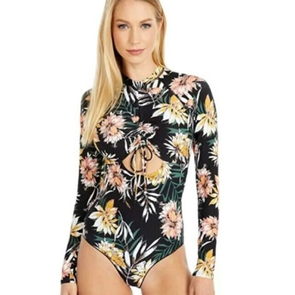 Rip Curl Black Long Sleeve One Piece Swimsuit